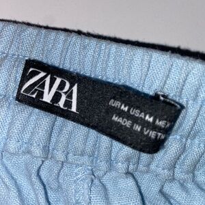 Baby blue linen pants from Zara